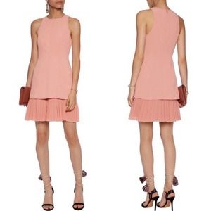 Cinq a Sept Size 4 Catriona Pleated Hem Sheath Dress Pink